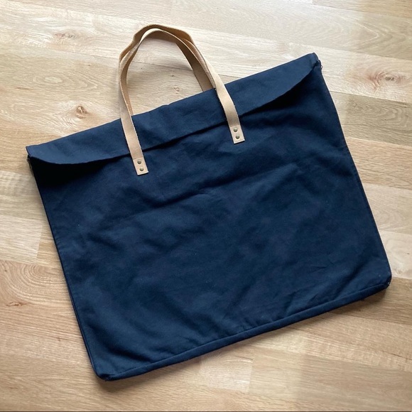 Portfolio Bag Black Canvas + Leather from The Crafter’s Box Ethically Made - Picture 3 of 14